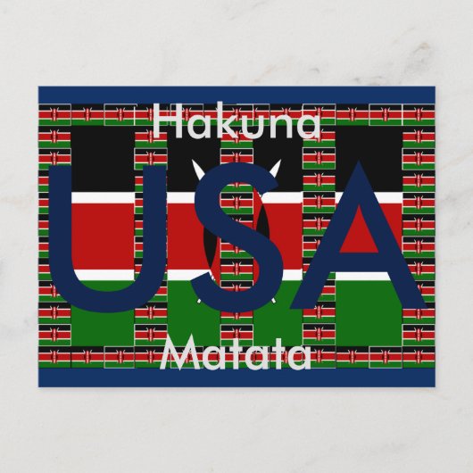 Hakuna Matata USA Kenya Rouge noir vert Carte post (Devant)
