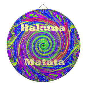 Hakuna Matata – Whirl Design met levendige kleuren Dartbord