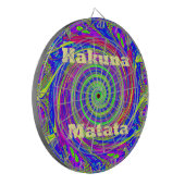 Hakuna Matata – Whirl Design met levendige kleuren Dartbord (Voorkant Links)