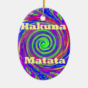 Hakuna Matata – Whirl Design met levendige kleuren Keramisch Ornament