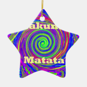 Hakuna Matata – Whirl Design met levendige kleuren Keramisch Ornament