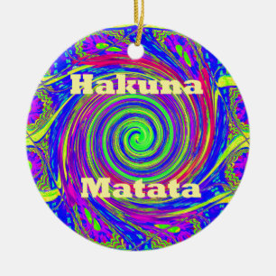 Hakuna Matata – Whirl Design met levendige kleuren Keramisch Ornament