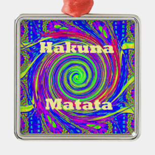 Hakuna Matata – Whirl Design met levendige kleuren Metalen Ornament