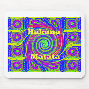 Hakuna Matata – Whirl Design met levendige kleuren Muismat