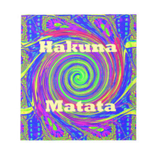 Hakuna Matata – Whirl Design met levendige kleuren Notitieblok