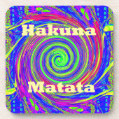 Hakuna Matata – Whirl Design met levendige kleuren Onderzetter (Voorkant)