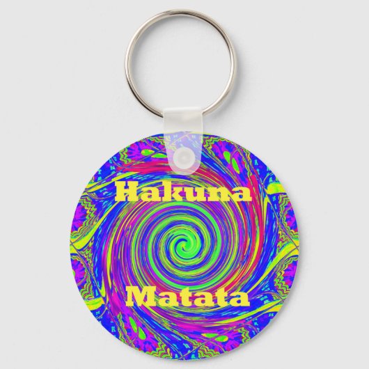 Hakuna Matata – Whirl Design met levendige kleuren Sleutelhanger (Voorkant)
