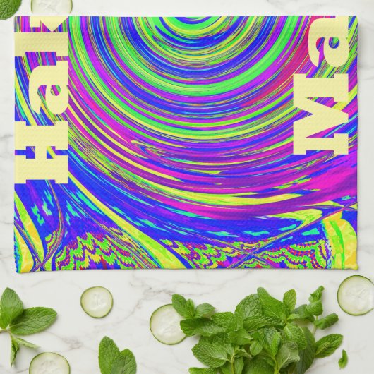 Hakuna Matata – Whirl Design met levendige kleuren Theedoek (Gevouwen)