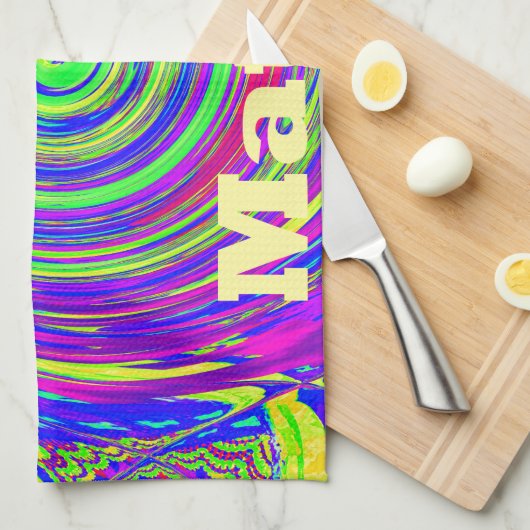 Hakuna Matata – Whirl Design met levendige kleuren Theedoek (Quarter Fold)