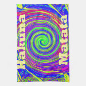 Hakuna Matata – Whirl Design met levendige kleuren Theedoek (Verticaal)