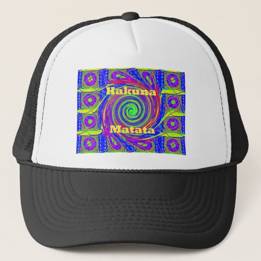 Hakuna Matata – Whirl Design met levendige kleuren Trucker Pet (Voorkant)