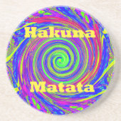 Hakuna Matata – Whirl Design met levendige kleuren Zandsteen Onderzetter (Voorkant)