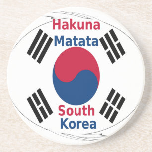 Hakuna Matata Zuid-Korea Art Print/Graphic Zandsteen Onderzetter