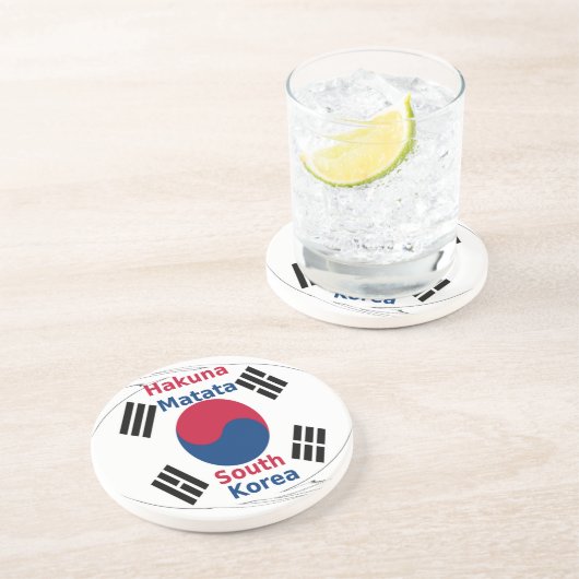 Hakuna Matata Zuid-Korea Art Print/Graphic Zandsteen Onderzetter (Zijkant)