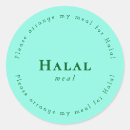 Halal meal Request Sticker, Light Green Ronde Sticker