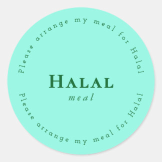 Halal meal Request Sticker, Light Green Ronde Sticker