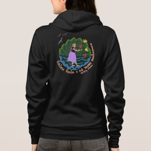 Hālau damesgezipperd sweatshirt (Achterkant)