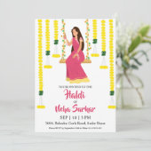 haldi ceremonie uitnodiging (Staand voorkant)