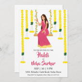 haldi ceremonie uitnodiging (Voorkant / Achterkant)