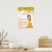 Haldi gele hangende bloemen poster (Keuken)