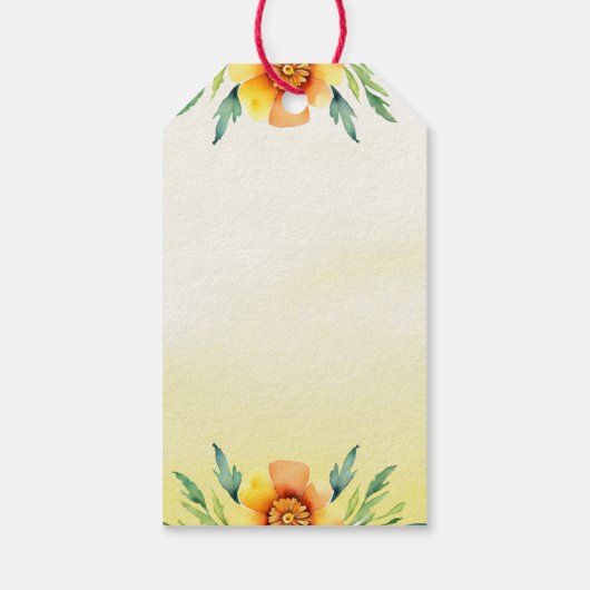 Haldi goudsbloemen klokken Indiase bruiloft dank u Cadeaulabel (Achterkant)