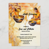 Haldi Indiase bruid wordt Haladi bruiloft Kaart (Voorkant / Achterkant)