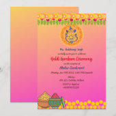 Haldi Kumkum-ceremonie Kaart (Voorkant / Achterkant)