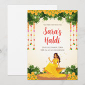 Haldi numérique invite les invitations Haldi Pithi (Devant / Derrière)