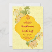 Haldi pithi fleurs de lotus jaune invitation modèl (Devant)