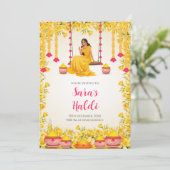Haldi uitnodigingen Digital Haldi nodigt Pithi uit (Staand voorkant)