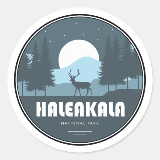 Haleakala National Park Deer Ronde Sticker (Voorkant)