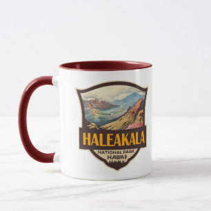 Haleakala National Park Illustratie Retro Badge Mok