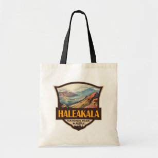 Haleakala National Park Illustratie Retro Badge Tote Bag