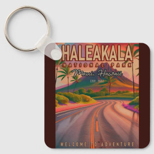 Haleakala National Park Maui Road Volcano Vintage Sleutelhanger