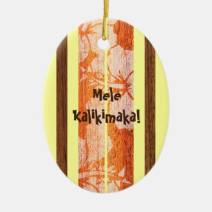Haleiwa Faux Wood Surfboard Ornament