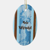Haleiwa  Faux Wood Surfboard Ornament (Rechts)