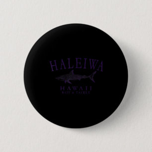 Haleiwa hawaii haai vintage pruim kunst vissen ronde button 5,7 cm