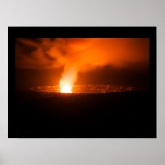 Halema'uma'u Crater bij nacht Poster