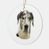 Halequin Great Dane foto Keramisch Ornament (Links)