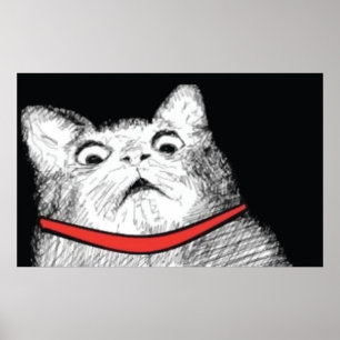 Halètement étonné Meme - affiche de chat