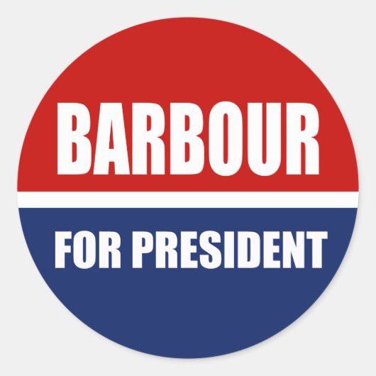 HALEY BARBOUR 2012 RONDE STICKER (Voorkant)