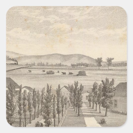 Haley res, boerderij vierkante sticker (Voorkant)