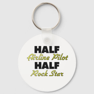 Half Airline Pilot Half Rock Star Sleutelhanger