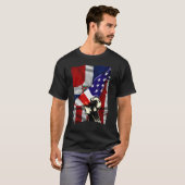 Half American Flag Dominican ROOTS USA Flag Dom Re T-shirt (Voorkant volledig)