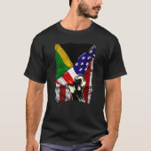 Half American Flag Jamaican ROOTS USA Flag Jamaica T-shirt (Voorkant)