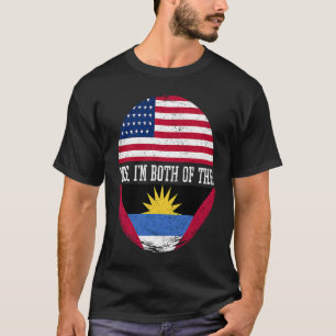 Half-American Half-Antiguan USA Flag Antigua en B T-shirt