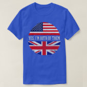 Half-American Half-British USA Flag Verenigd Konin T-shirt (Design voorkant)