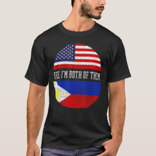 Half-American Half Filipino Usa Flag Filipijnen H T-shirt