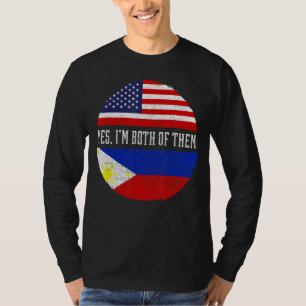 Half-American Half Filipino Usa Flag Filipijnen H T-shirt