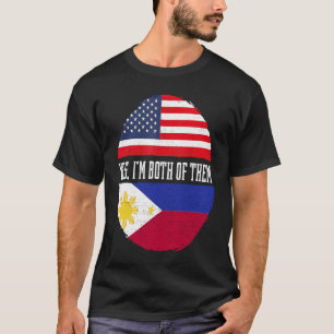 Half-American Half Filipino USA Flag Filipijnen H T-shirt